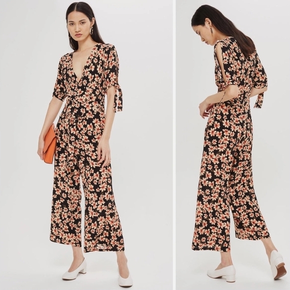 Floral Black Jumpsuit - Picture 1 of 7